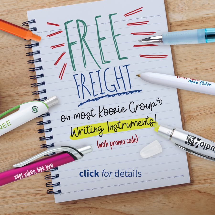 Free Freight Promotion on Writing Instruments.